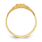 14K Satin and Diamond-cut Claddagh Ring