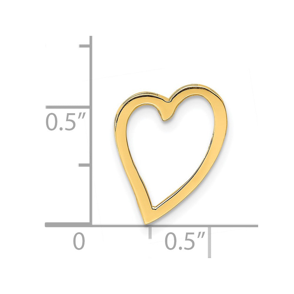 14K Polished Floating Heart Chain Slide