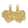 14K BEST FRIEND 2-Piece Break-apart Double Hearts Pendant