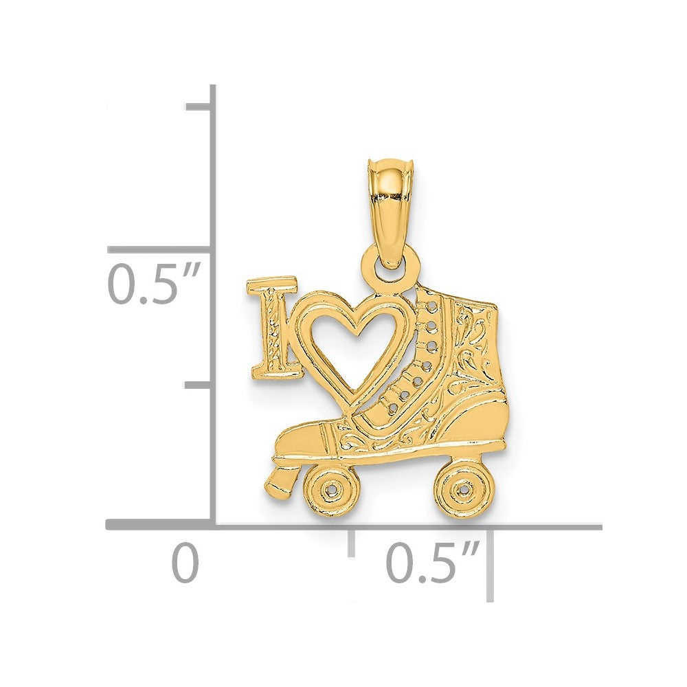14K I HEART with Roller Skate Charm