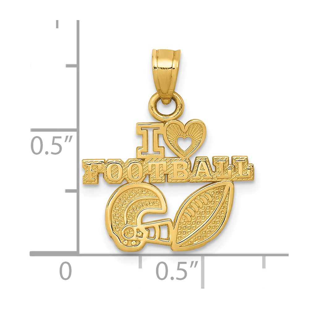 14K I HEART FOOTBALL with Helmet and Ball Charm