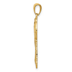 14K Polished and Textured Palm Trees Pendant