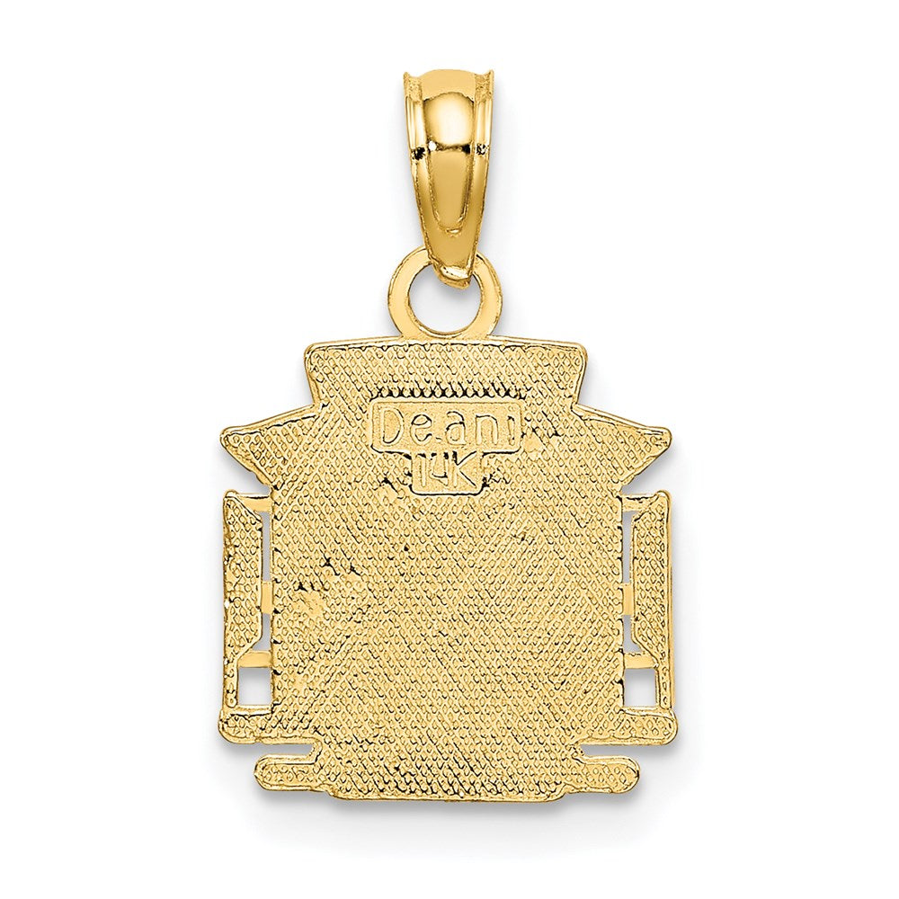 14k Polished S.F. Cable Car Charm