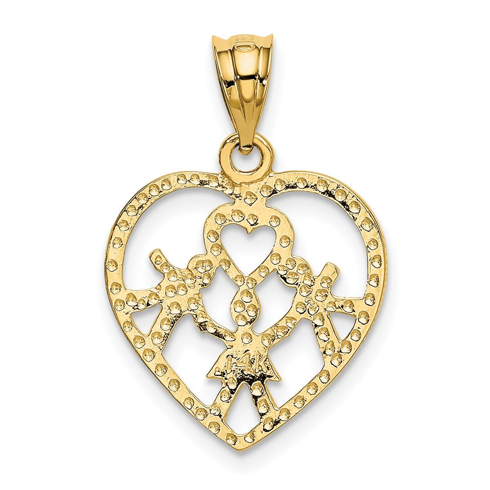 14k 3 Kids in Heart Charm