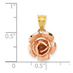 14k Two-tone Rose Charm
