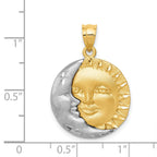 14k Two-tone Sun and Moon Charm