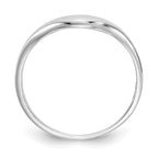 14k White Gold Polished Curve Ring