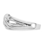 14k White Gold Polished X Dome Ring
