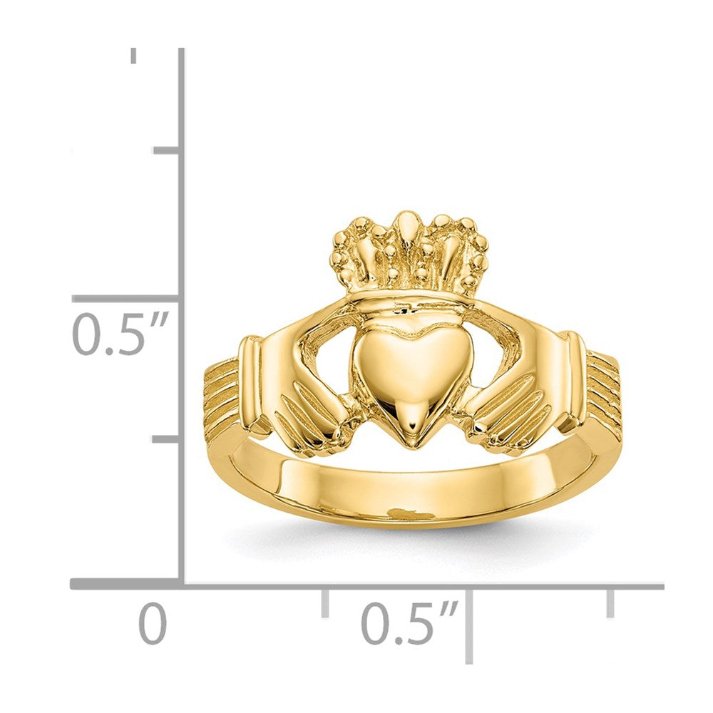 14k Polished Claddagh Ring