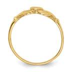14k Polished and Satin Claddagh Ring
