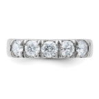 14kw 1ct. 5 Stone G H I True Light Moissanite Band