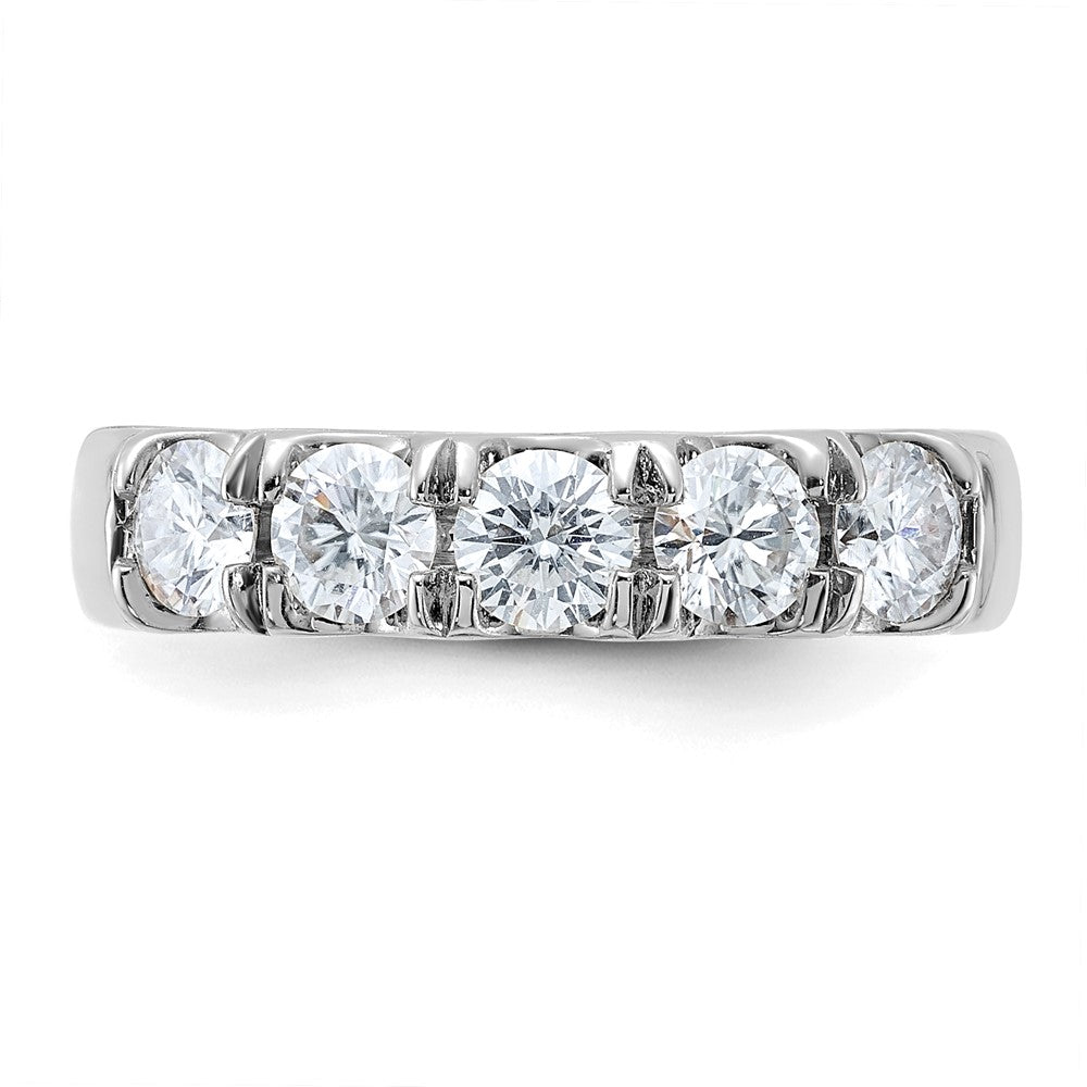 14kw 1ct. 5 Stone D E F Pure Light Moissanite Band