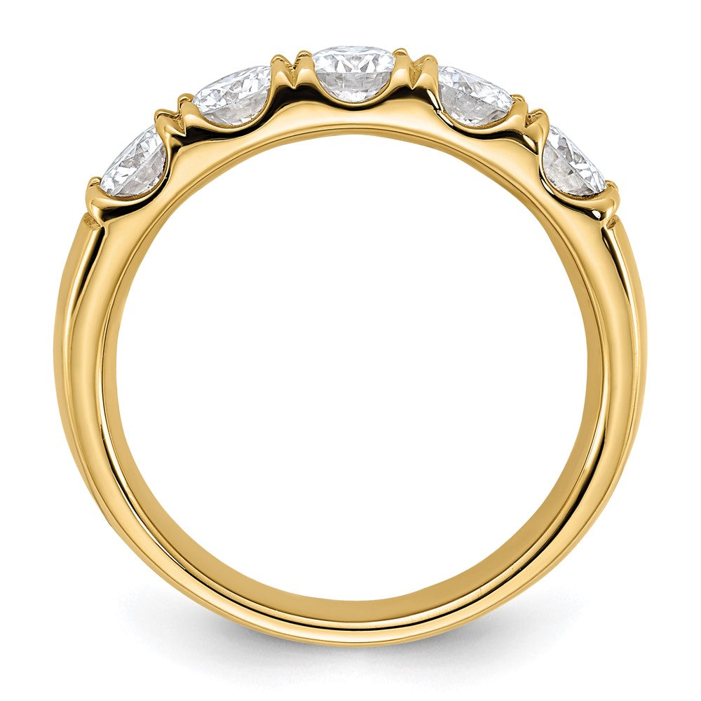 14ky 1ct. 5 Stone G H I True Light Moissanite Band