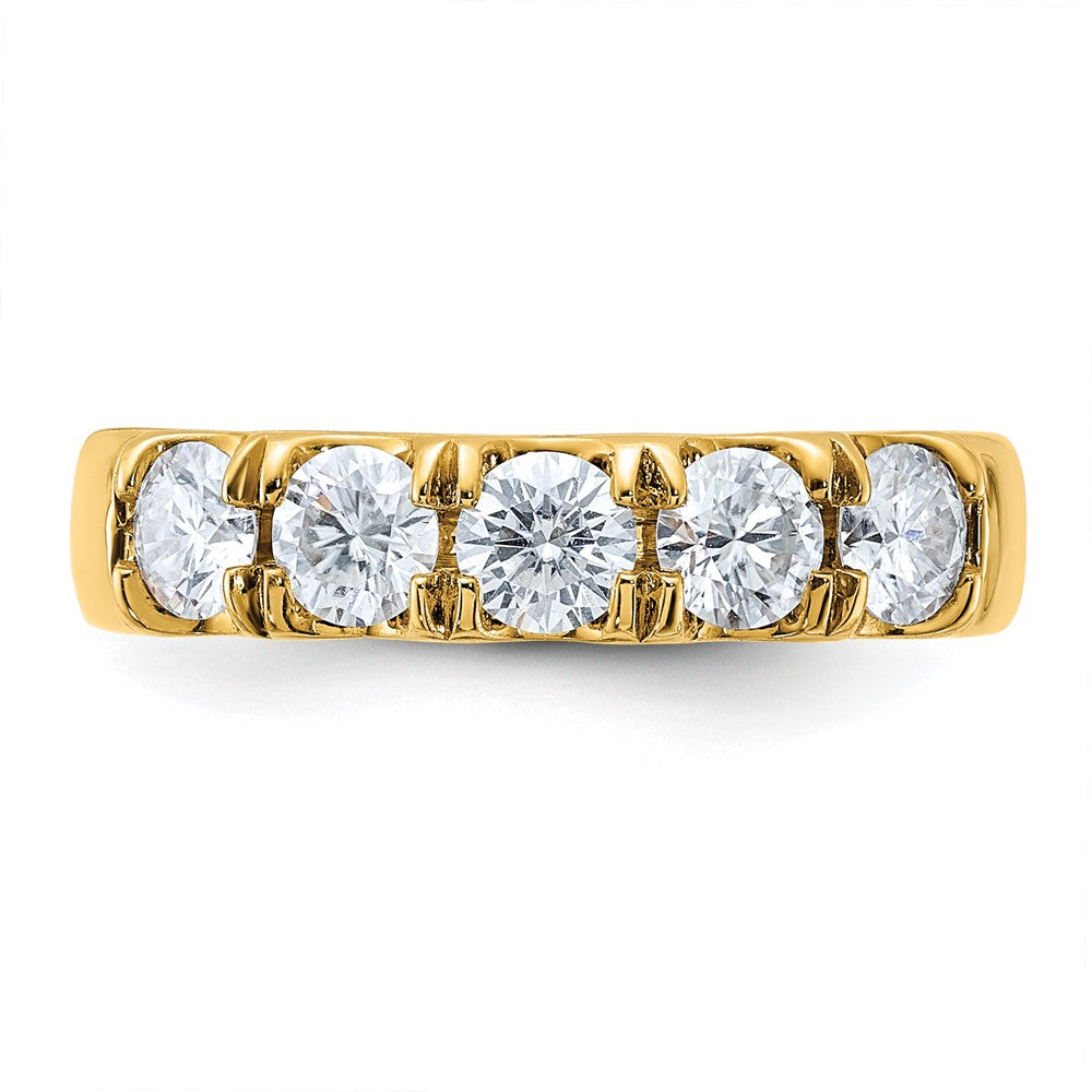 14ky 1ct. 5 Stone G H I True Light Moissanite Band