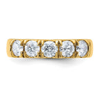 14ky 1ct. 5 Stone G H I True Light Moissanite Band