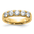 14ky 1ct. 5 Stone G H I True Light Moissanite Band