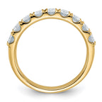 14ky 1ct. 9 Stone D E F Pure Light Moissanite Band