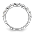 14kw 1.50ct. 9 Stone D E F Pure Light Moissanite Band