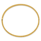 14k 3/16 Polished Fancy Hammered 4.75mm Hinged Oval Bangle Bracelet