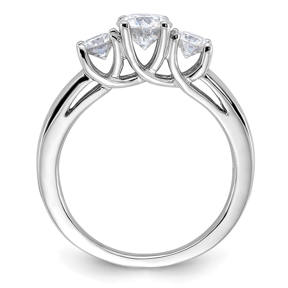 14kw 1ct. 3 Stone G H I True Light Moissanite Band