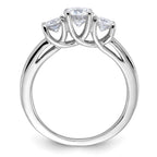 14kw 1ct. 3 Stone G H I True Light Moissanite Band