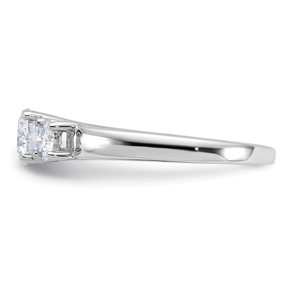 14kw 1ct. 3 Stone G H I True Light Moissanite Band