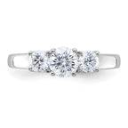 14kw 1ct. 3 Stone G H I True Light Moissanite Band