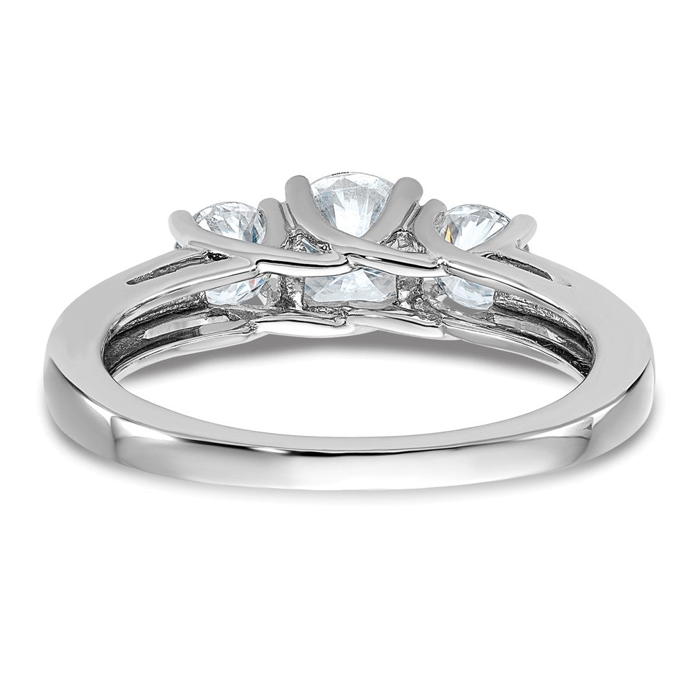 14kw 1ct. 3 Stone G H I True Light Moissanite Band