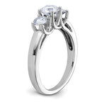 14kw 1ct. 3 Stone G H I True Light Moissanite Band