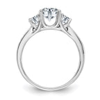 14kw 1.50ct. Three Stone with Side Stones D E F Pure Light Moissanite Ring