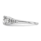 14kw 1.50ct. Three Stone with Side Stones D E F Pure Light Moissanite Ring