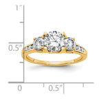 14ky 1.50ct. Three Stone with Side Stones D E F Pure Light Moissanite Ring