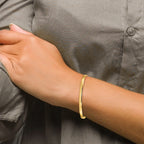 14k 4mm Solid Polished Half-Round Slip-On Round Bangle Bracelet