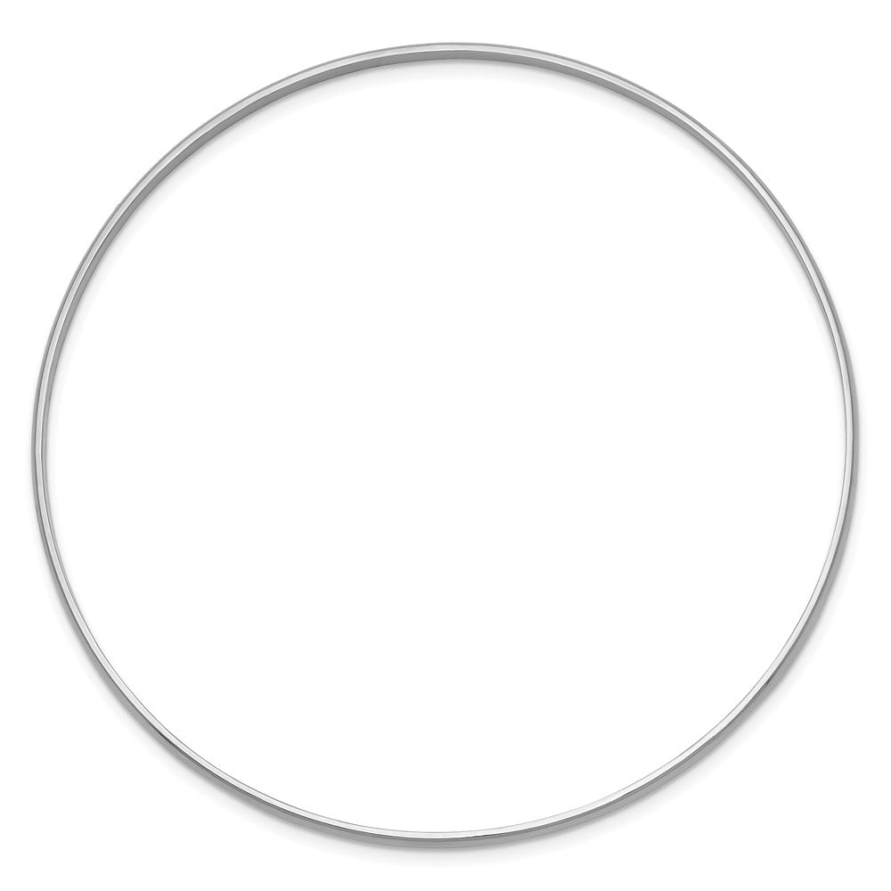 14k White Gold 2mm Solid Polished Half-Round Slip-On Round Bangle Bracelet