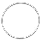 14k White Gold Polished Square Tube 3.00mm Slip-on Round Bangle Bracelet