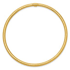 14k Polished Diamond-cut Tube 3.00mm Slip-on Round Bangle Bracelet
