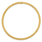 14k Polished Diamond-cut Tube 3.00mm Slip-on Round Bangle Bracelet