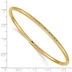 14k Polished Diamond-cut Tube 3.00mm Slip-on Round Bangle Bracelet