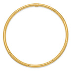 14k Polished and Satin Finish Diamond-cut 3.00mm Slip-on Round Bangle Bracelet
