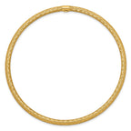 14k Satin Finish Diamond-cut Tube 3.00mm Slip-on Round Bangle Bracelet