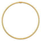 14k Polished Diamond-cut Tube 2.00mm Slip-on Round Bangle Bracelet