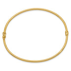 14K Polished 2.00mm Hinged Oval Bangle Bracelet