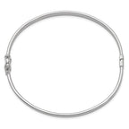 14k White Gold Polished 4.00mm Hinged Oval Bangle Bracelet