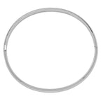 14k White Gold High Polished 5.00mm Hinged Oval Bangle Bracelet