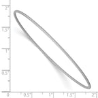 14k White Gold Polished Textured Twist 1.50mm Slip-on Round Bangle Bracelet