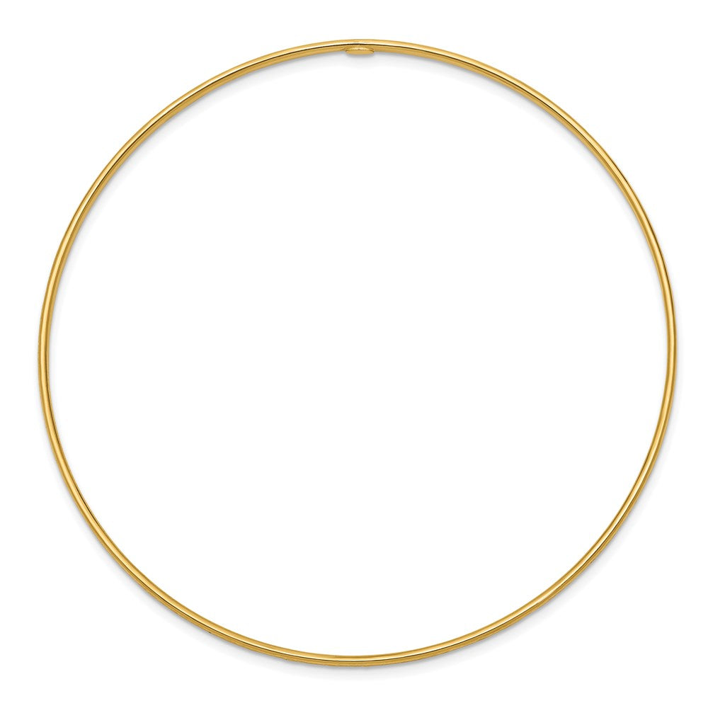 14k Polished Diamond-Cut 1.50mm Slip-on Round Bangle Bracelet