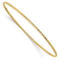 14k Polished Diamond-Cut 1.50mm Slip-on Round Bangle Bracelet