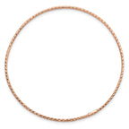 14k Rose Gold Polished Diamond-Cut 1.50mm Slip-on Round Bangle Bracelet