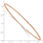 14k Rose Gold Polished Diamond-Cut 1.50mm Slip-on Round Bangle Bracelet