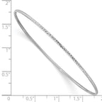 14k White Gold Polished Diamond-Cut 1.50mm Slip-on Round Bangle Bracelet